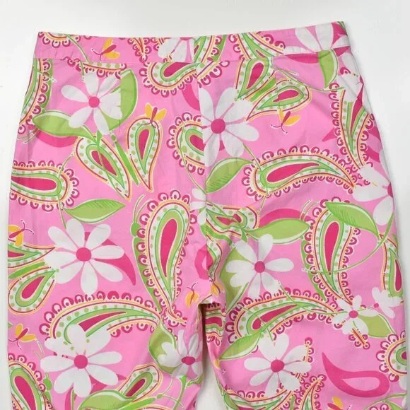 Vintage Lilly Pulitzer Pink Sands Cheery-O Pants Paisley - Picture 4 of 6